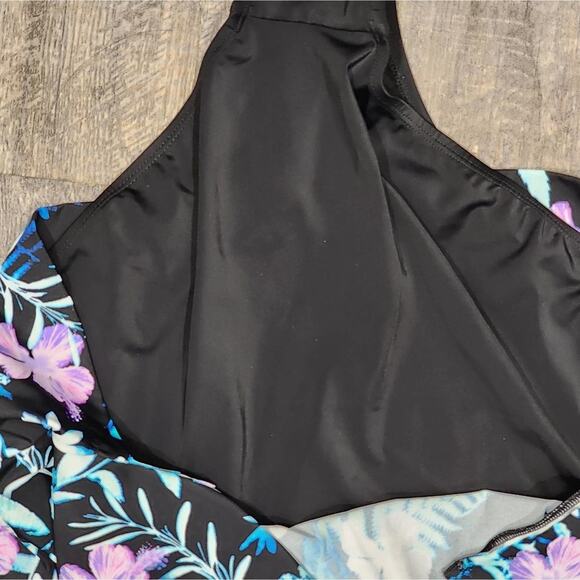 Swimsuits for All floral hi lo one piece Halter bathing suit Dress plus size 18 - Picture 7 of 9